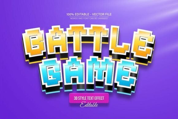 Battle Game Pixel 3D Text Effect: Bold Retro Style for Modern Projects