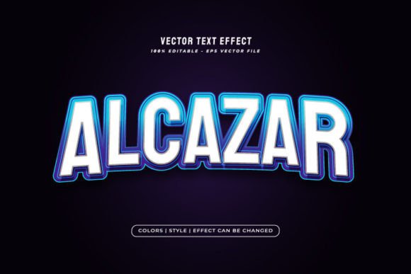 Blue and White Game Text Effect: A Designer's Clean, Bold Asset