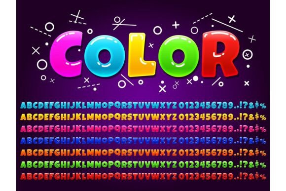 Color Alphabet for Cartoon Game: Vivid Design for Playful Projects