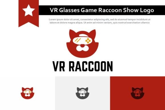 Fun VR Glasses Game Raccoon Show Logo: A Playful Brand Asset