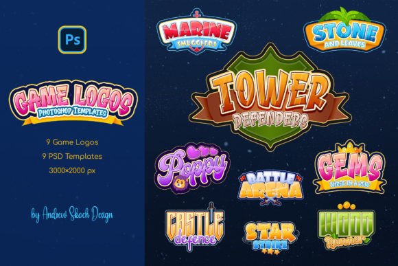 Game Titles - Editable Templates: 9 Bold Text Effects for Creators