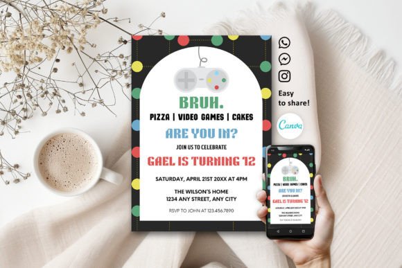 Level Up Your Party: The Retro Arcade Game Kids Birthday Invite