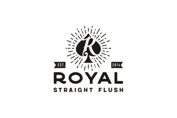 R Royal Flush Spade Poker Game Card Logo: A Design Asset